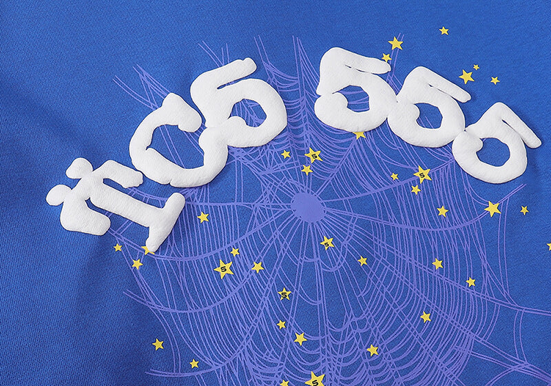 Sp5der TC5555 Spider Web Hoodie – Blue Premium Streetwear Sweatshirt