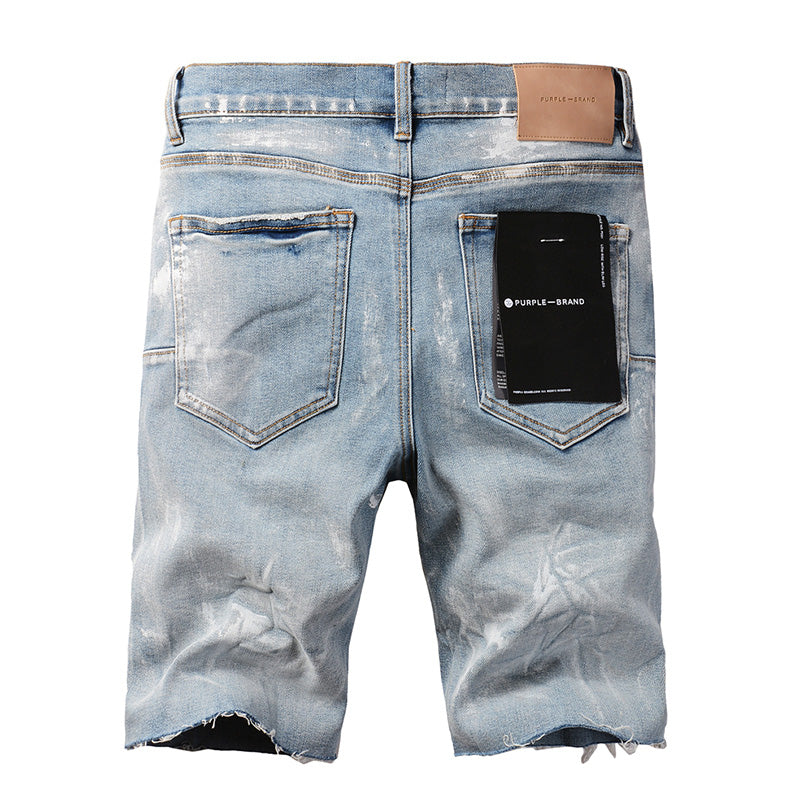 Purple Brand Relaxed-Fit Denim Shorts #5091
