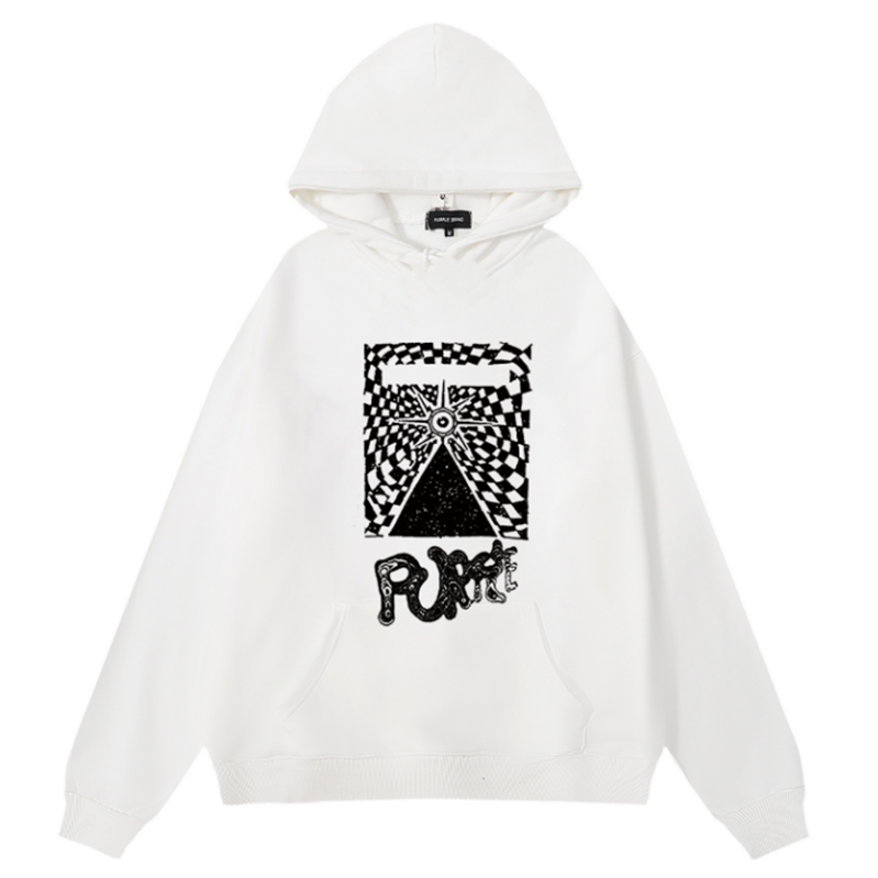 Purple Brand Logo Pattern Hoodie
