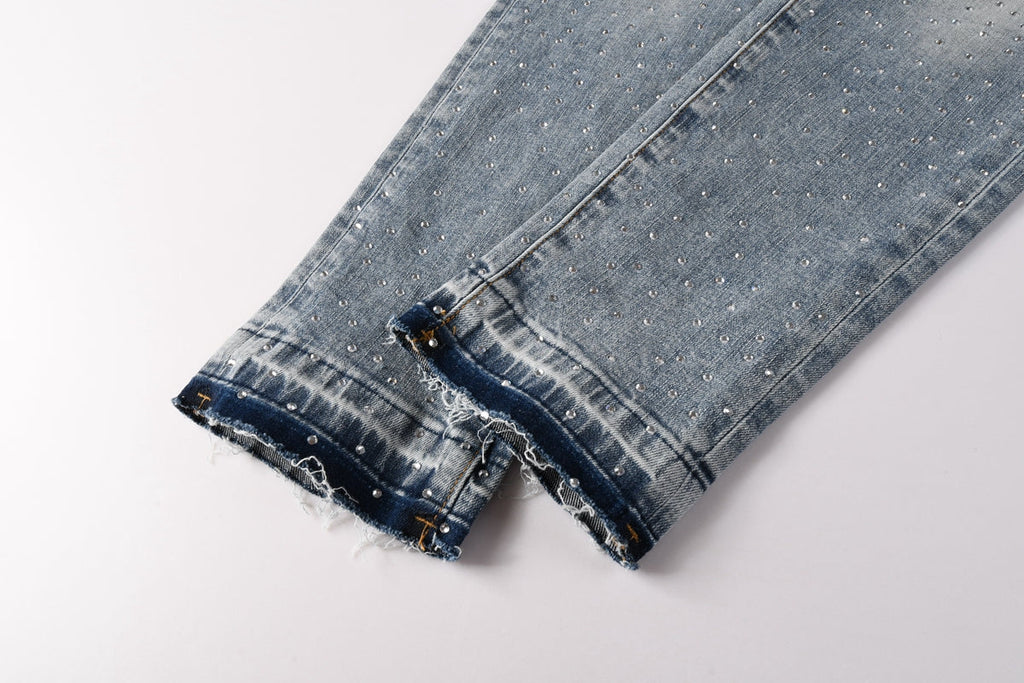 Purple Brand Crystal Diamond Skinny Jeans #9132