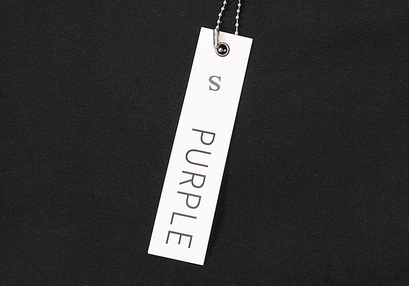 Purple Brand Pattern Print T-Shirt | Black & White