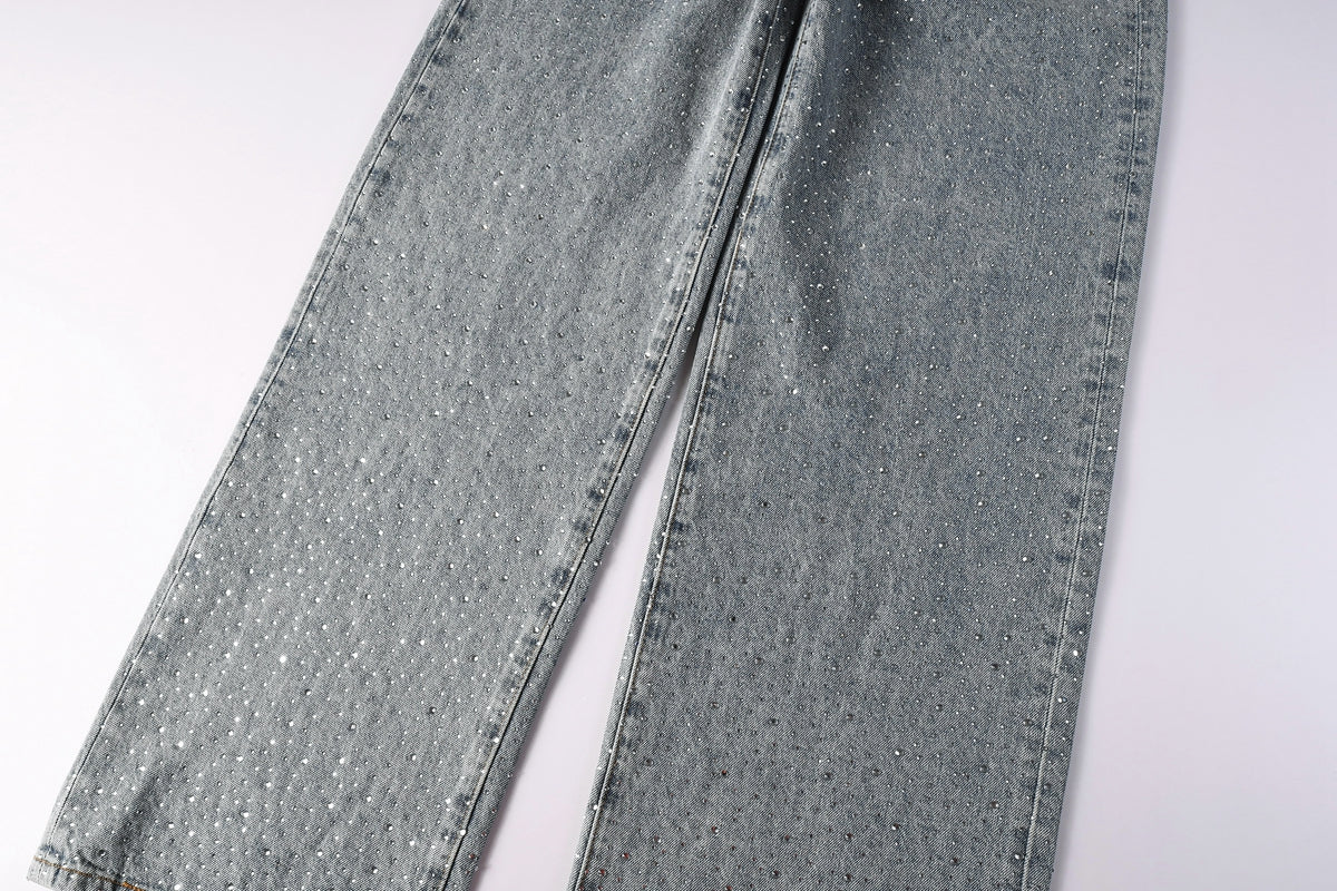 Purple Brand Crystal Diamond Skinny Jeans #9133