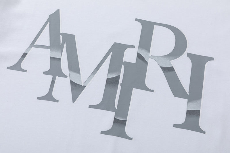 AMIRI Staggered Logo Print Cotton Jersey T-Shirt