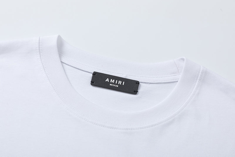 AMIRI Staggered Logo Print Cotton Jersey T-Shirt