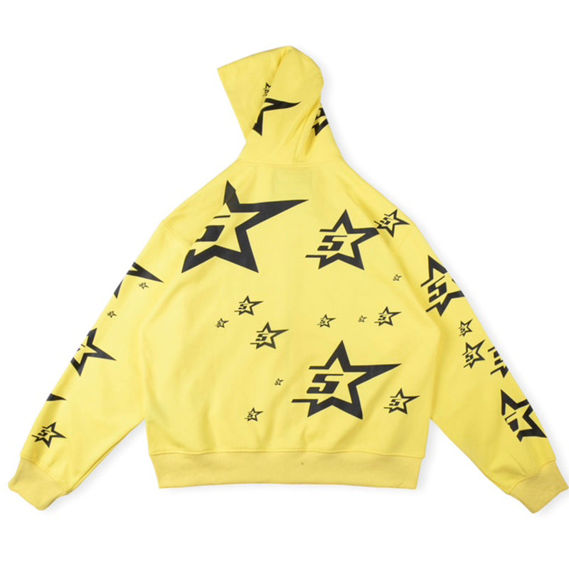 Sp5der 5Star Zip Hoodie – Yellow Premium Streetwear Sweatshirt