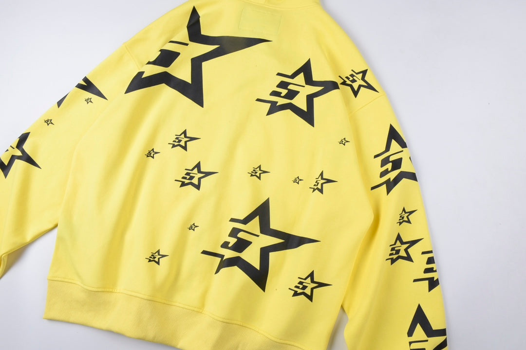Sp5der 5Star Zip Hoodie – Yellow Premium Streetwear Sweatshirt