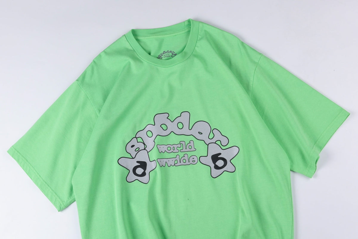 Sp5der Worldwide Tee – Slime Green Streetwear Graphic T-Shirt