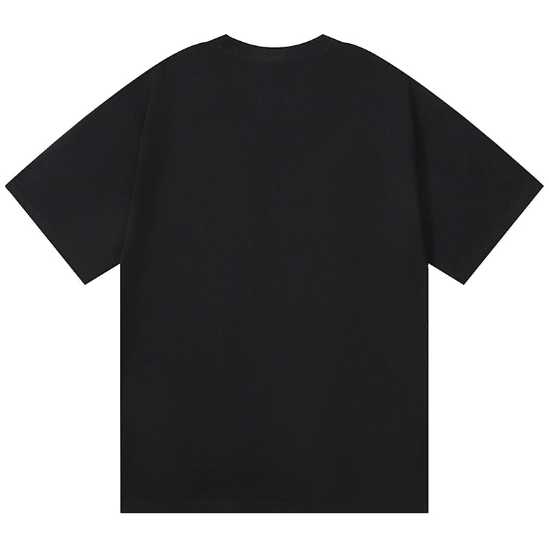 Purple Brand Logo Pattern Print T-Shirt | Black & White
