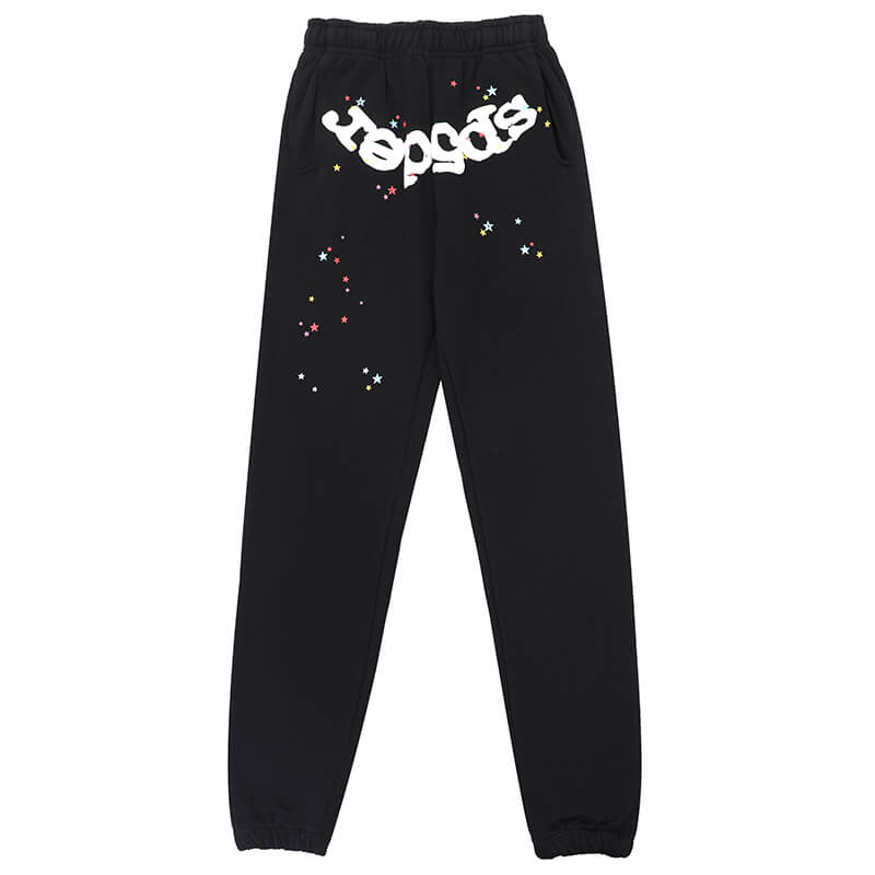 Sp5der Classic Flame Logo Graffiti Pant – Black