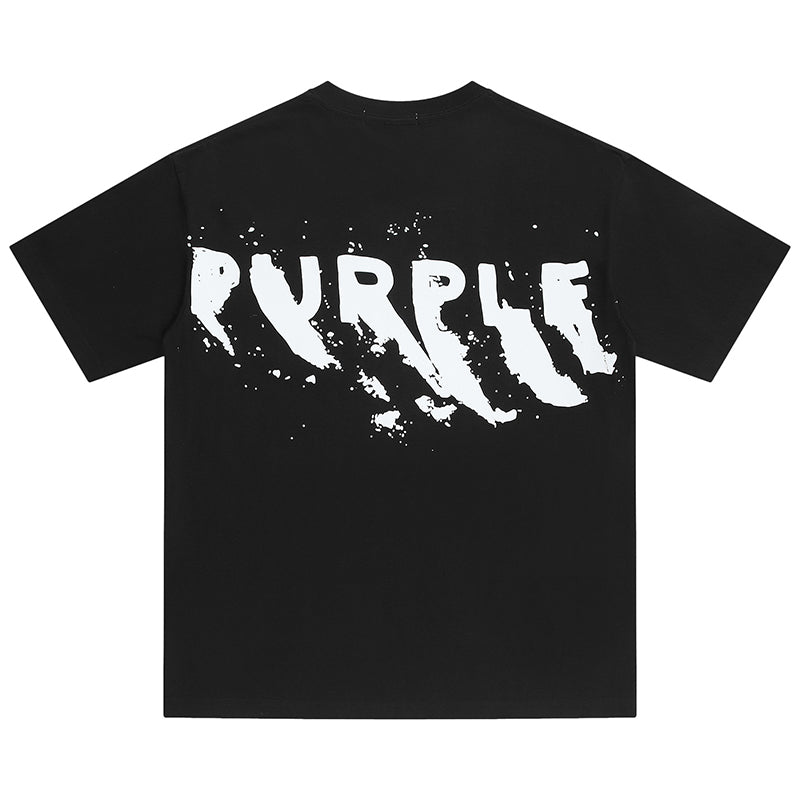 Purple Brand Paint-Streaked Logo T-Shirt