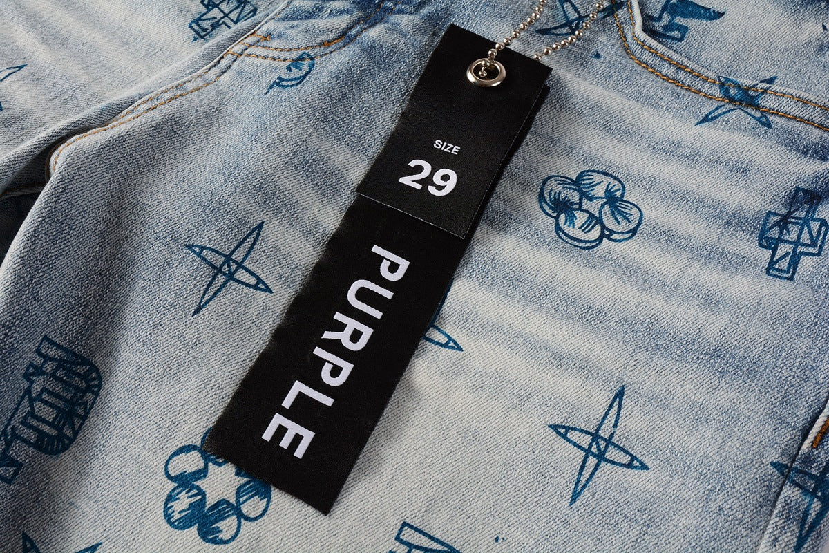 Purple Brand Relaxed-Fit Denim Shorts #5063