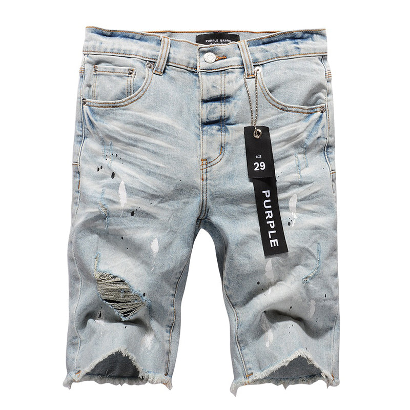 Purple Brand Relaxed Fit Denim Shorts