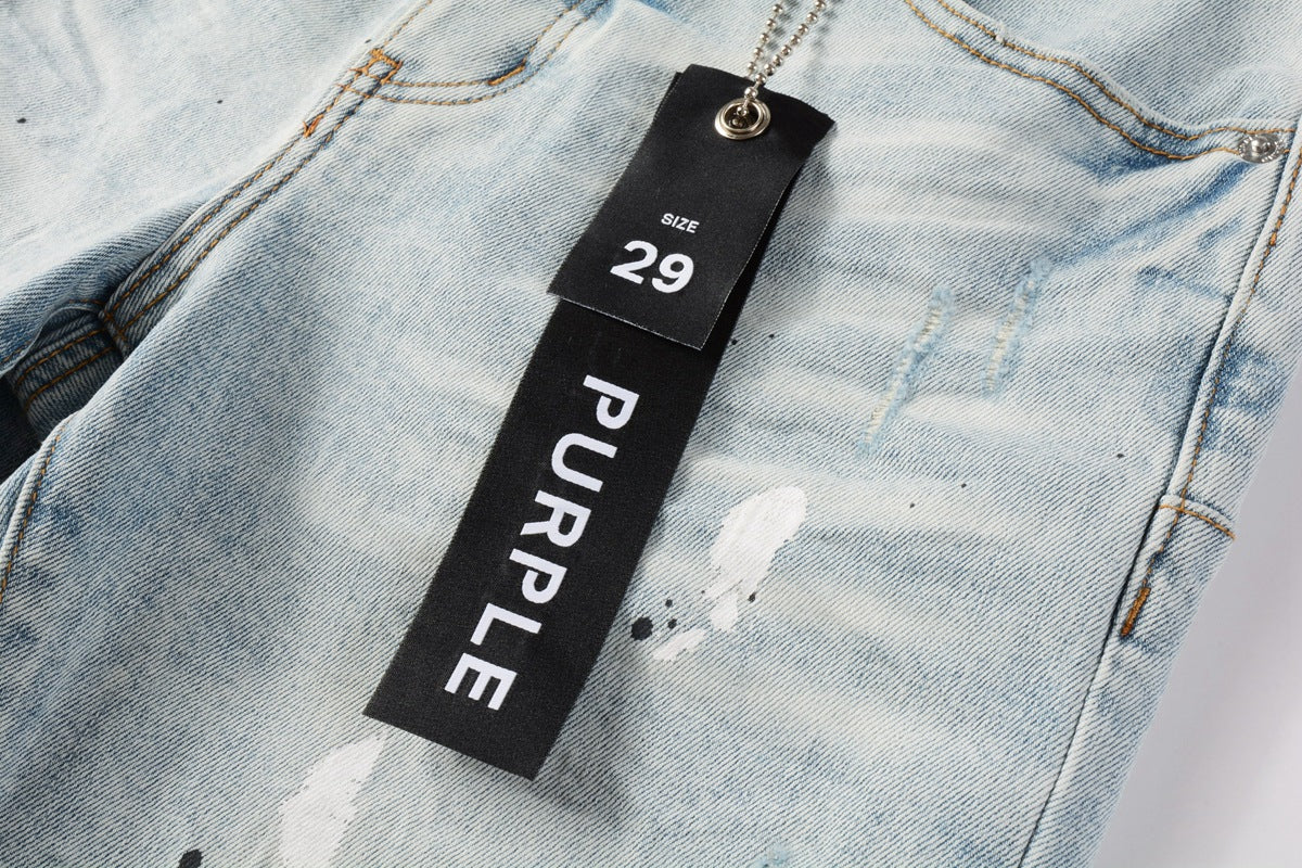 Purple Brand Relaxed Fit Denim Shorts