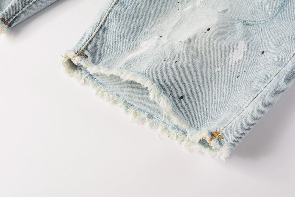 Purple Brand Relaxed Fit Denim Shorts