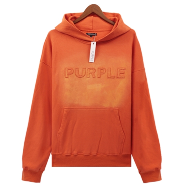 Purple Brand Logo Embroidery Hoodie