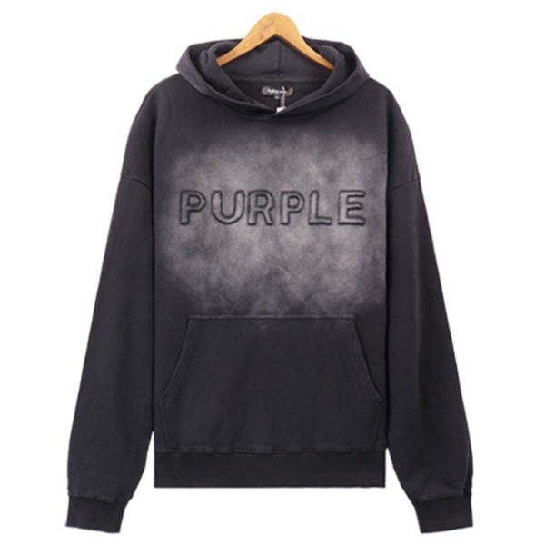 Purple Brand Logo Embroidery Hoodie