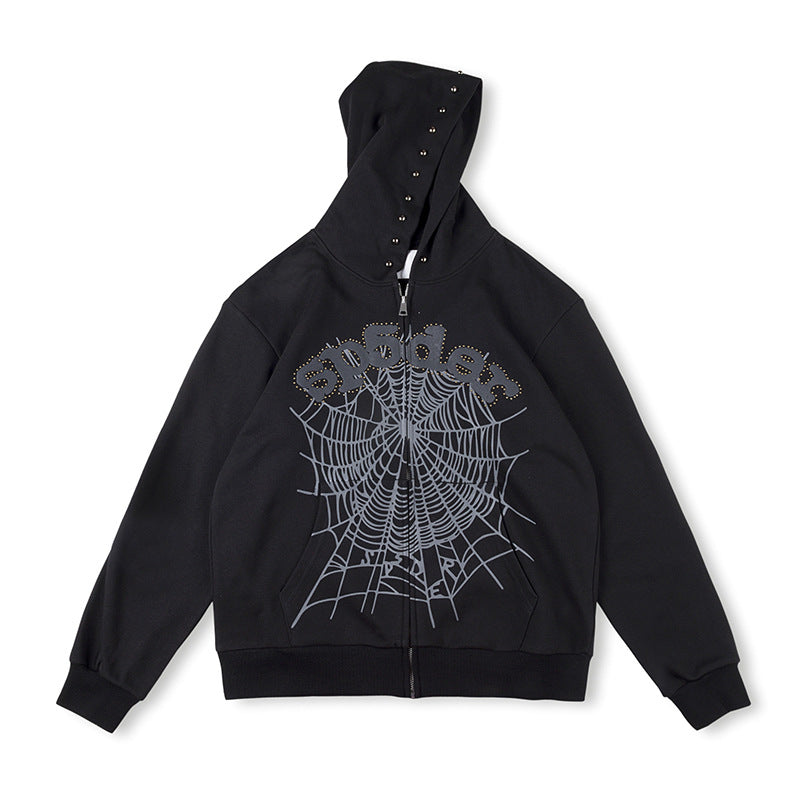 Sp5der Phantom Web Hoodie – Black Premium Streetwear Sweatshirt