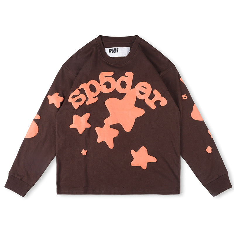Sp5der Beluga Long-Sleeve Heavyweight Tee – Brown Premium Streetwear Shirt