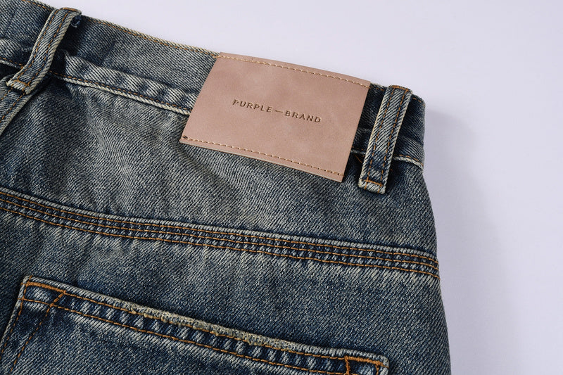 Purple Brand P9120 Light Blue Distressed Straight-Leg Jeans
