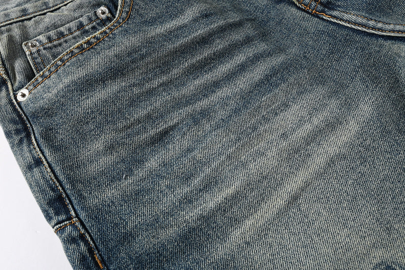 Purple Brand P9120 Light Blue Distressed Straight-Leg Jeans