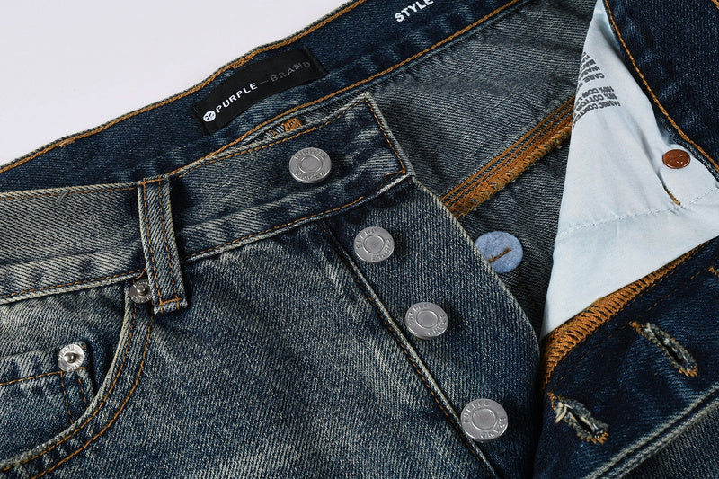 Purple Brand P9120 Light Blue Distressed Straight-Leg Jeans
