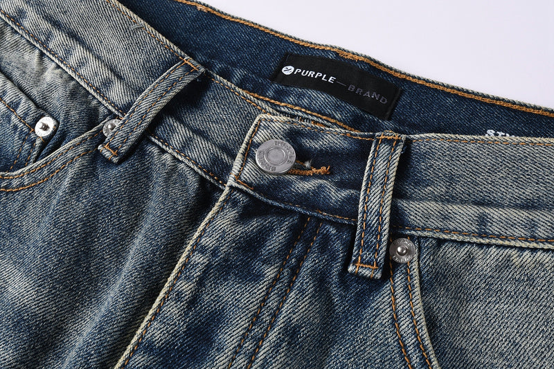 Purple Brand P9120 Light Blue Distressed Straight-Leg Jeans
