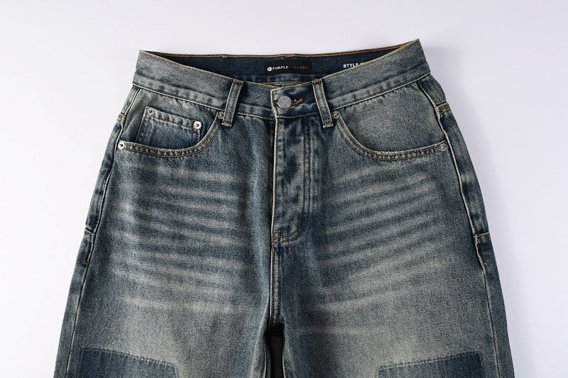 Purple Brand P9120 Light Blue Distressed Straight-Leg Jeans