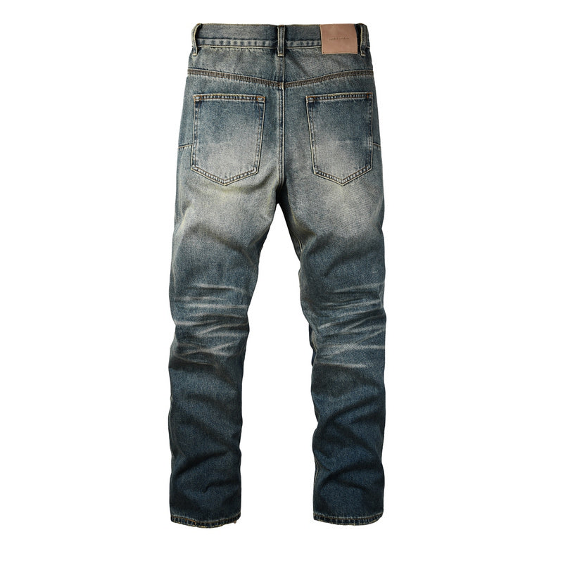 Purple Brand P9120 Light Blue Distressed Straight-Leg Jeans