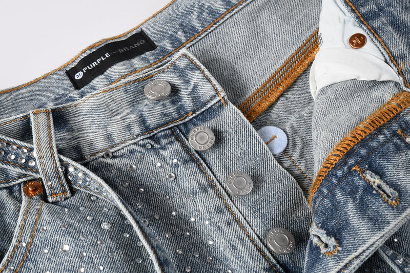 Purple Brand Slim-Fit Denim Shorts #5096