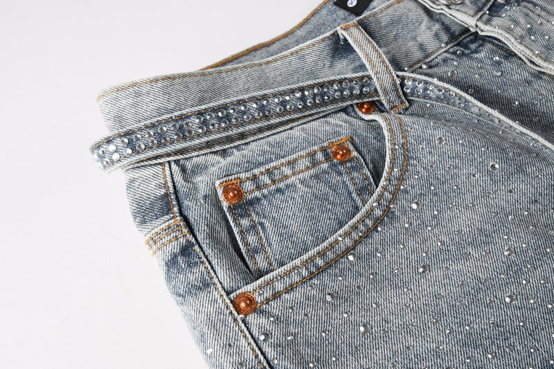Purple Brand Slim-Fit Denim Shorts #5096