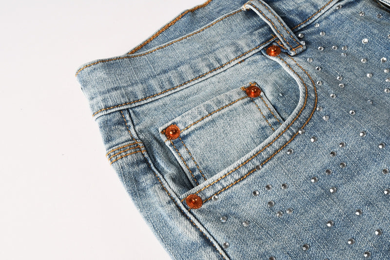 Purple Brand Slim-Fit Denim Shorts #5098