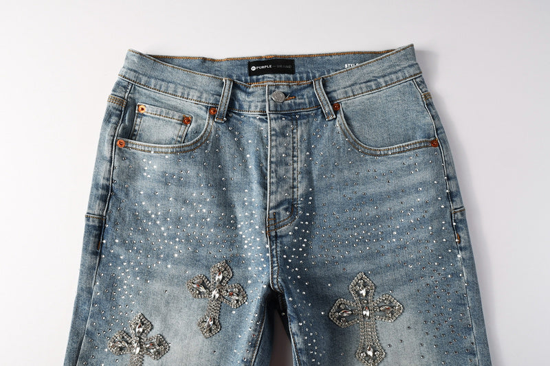 Purple Brand Slim-Fit Denim Shorts #5098