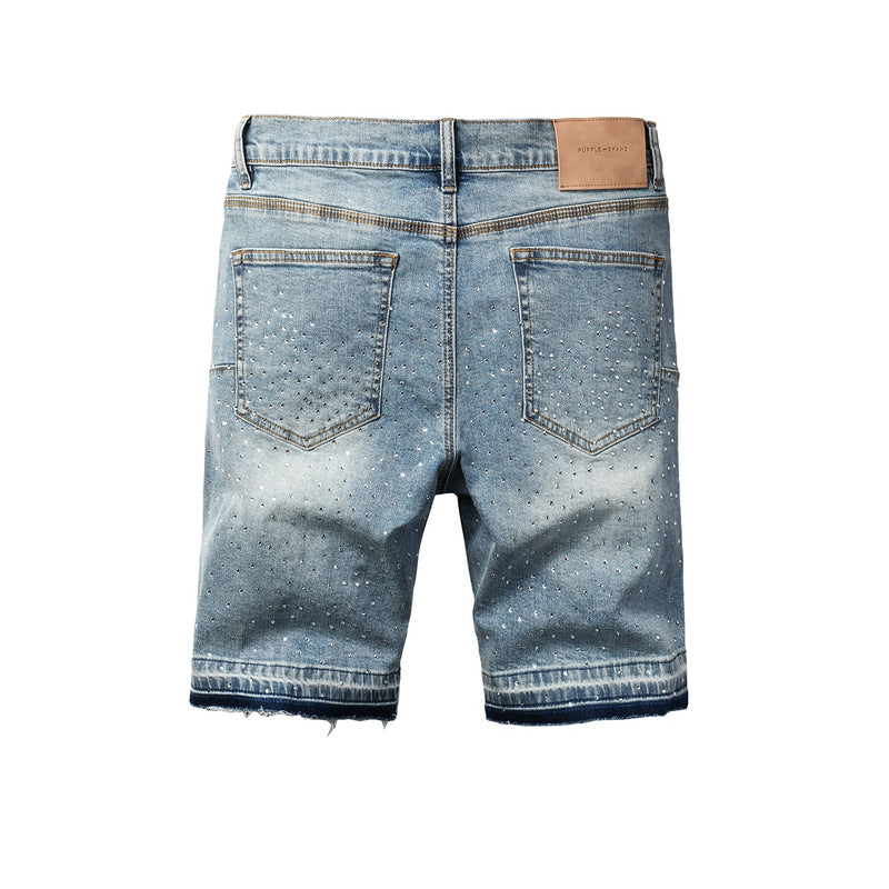 Purple Brand Slim-Fit Denim Shorts #5098