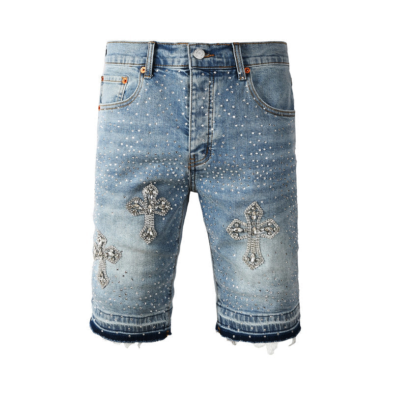 Purple Brand Slim-Fit Denim Shorts #5098