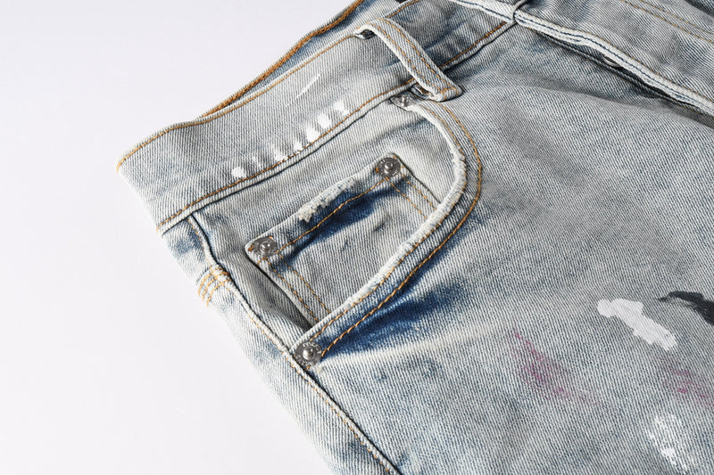 Purple Brand Denim Shorts #5101 | Slim Fit Destroyed Jeans
