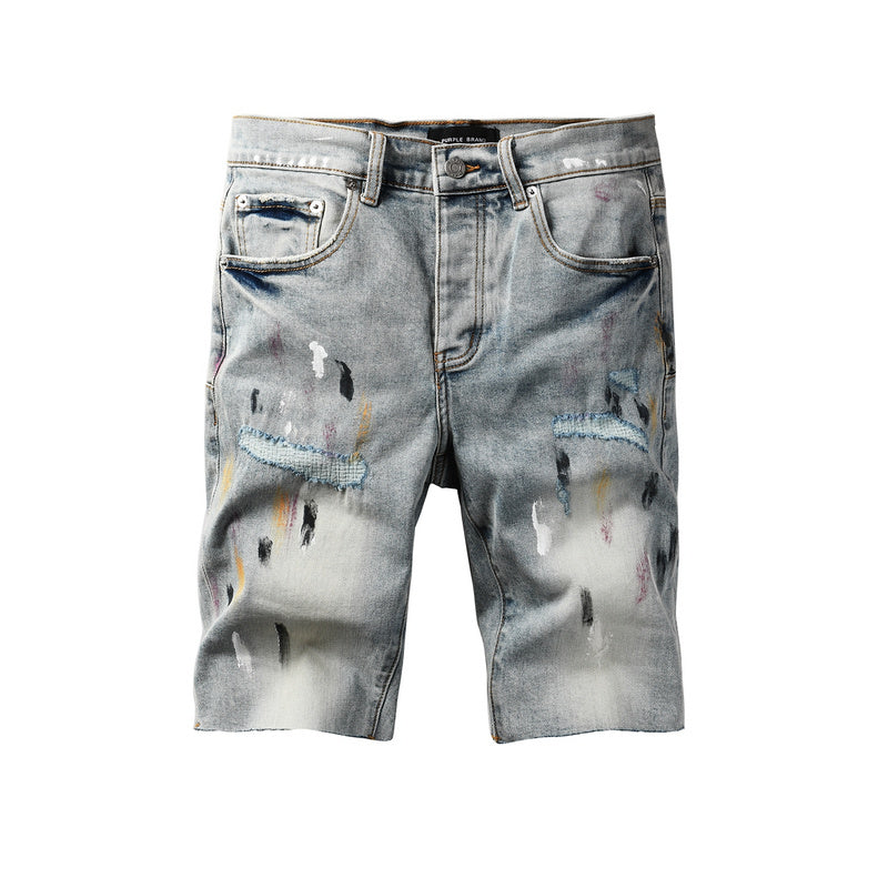 Purple Brand Denim Shorts #5101 | Slim Fit Destroyed Jeans
