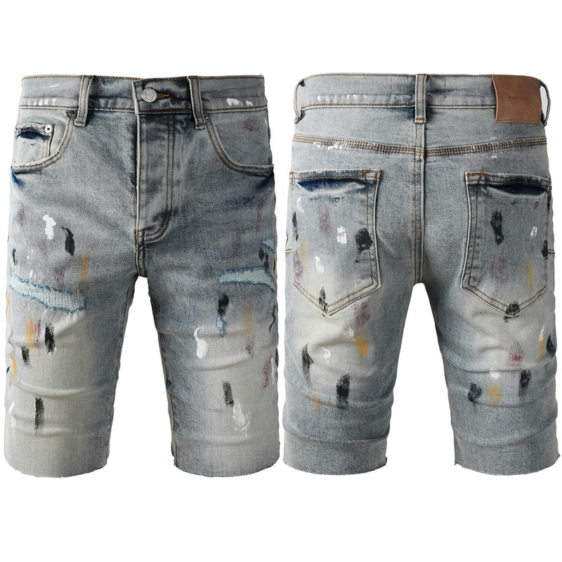 Purple Brand Denim Shorts #5101 | Slim Fit Destroyed Jeans