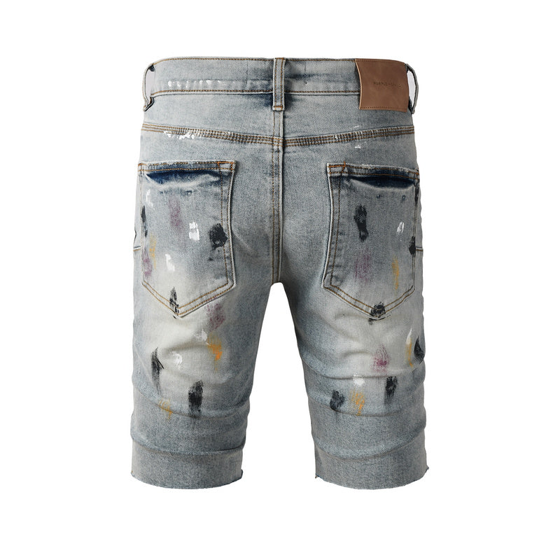 Purple Brand Denim Shorts #5101 | Slim Fit Destroyed Jeans