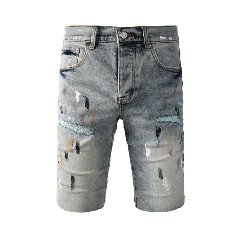 Purple Brand Denim Shorts #5101 | Slim Fit Destroyed Jeans