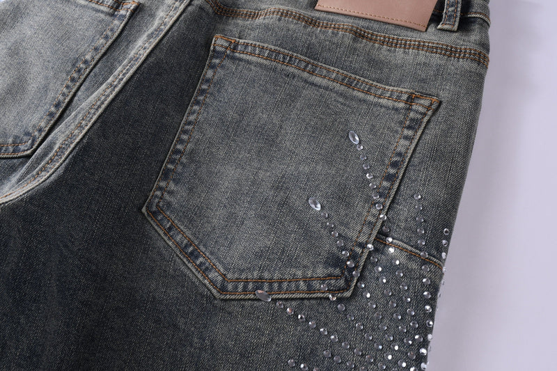 Purple Brand Crystal Diamond Skinny Jeans #9122