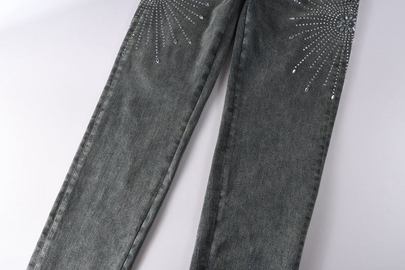Purple Brand Crystal Diamond Skinny Jeans #9122