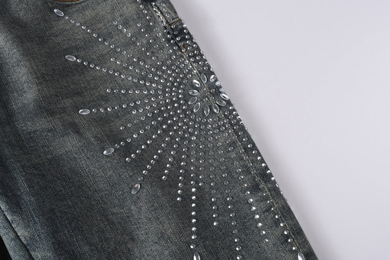 Purple Brand Crystal Diamond Skinny Jeans #9122