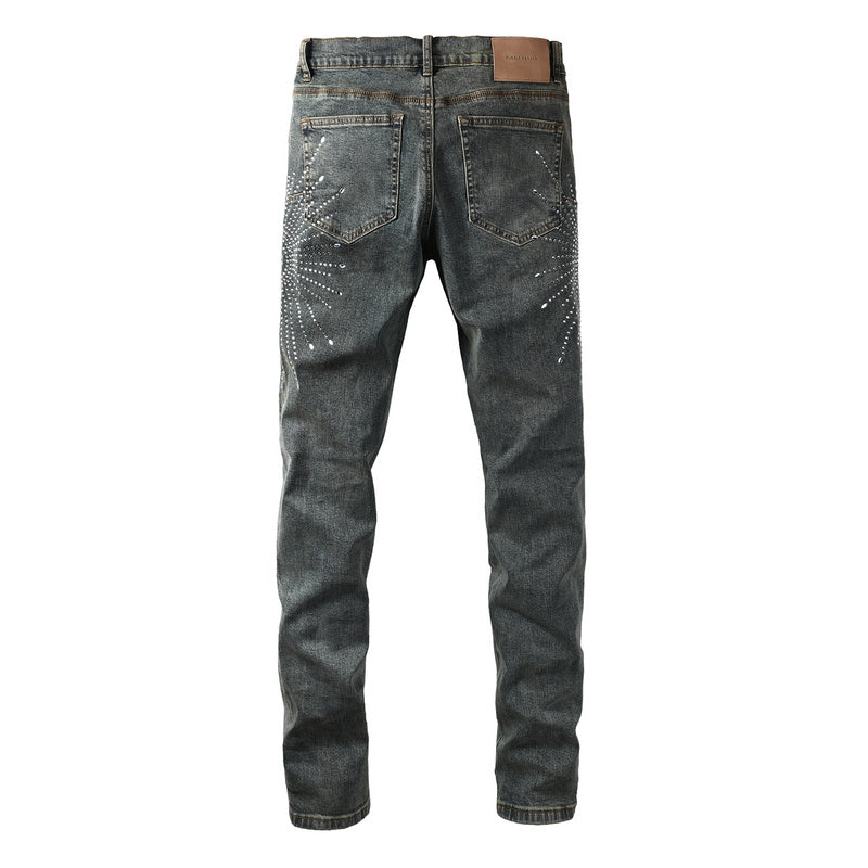 Purple Brand Crystal Diamond Skinny Jeans #9122