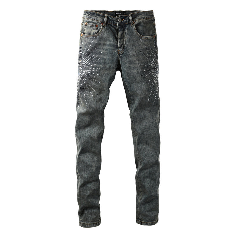 Purple Brand Crystal Diamond Skinny Jeans #9122