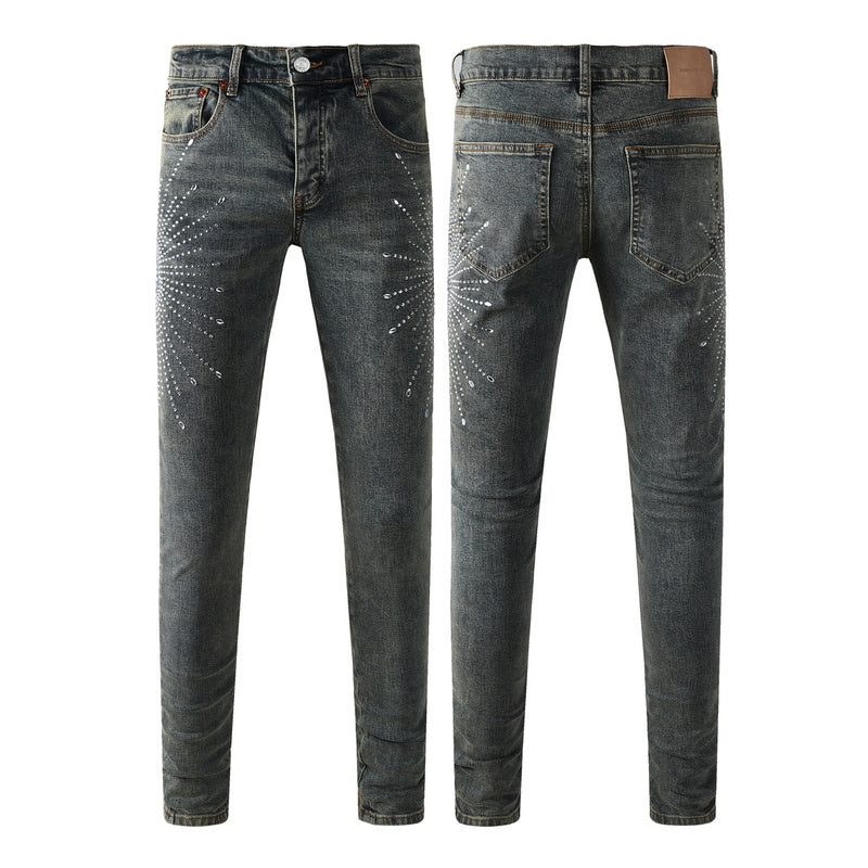 Purple Brand Crystal Diamond Skinny Jeans #9122