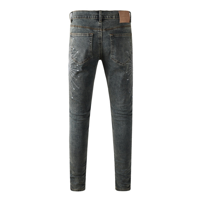 Purple Brand Crystal Diamond Skinny Jeans #9122