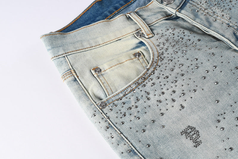 Purple Brand Crystal Diamond Skinny Jeans #9127