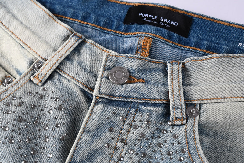 Purple Brand Crystal Diamond Skinny Jeans #9127