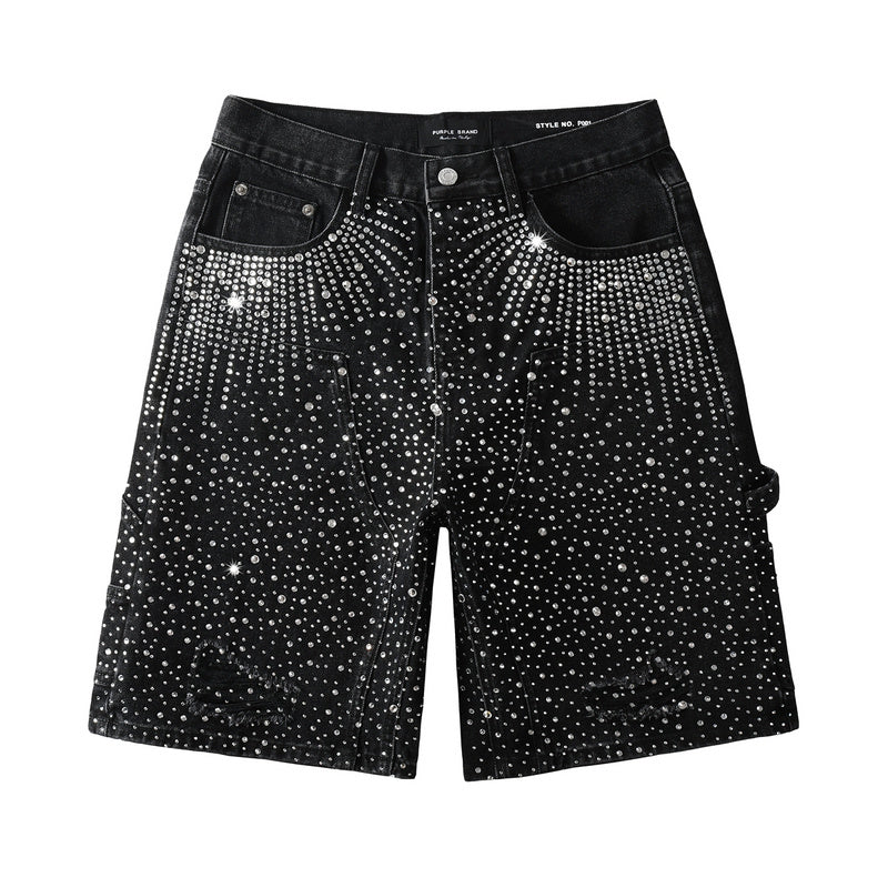 Purple Brand Destroyed Slim Fit Denim Shorts #5099