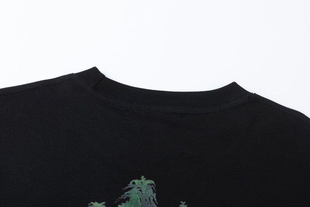 AMIRI Leaf-Print Crewneck Cotton Jersey T-Shirt